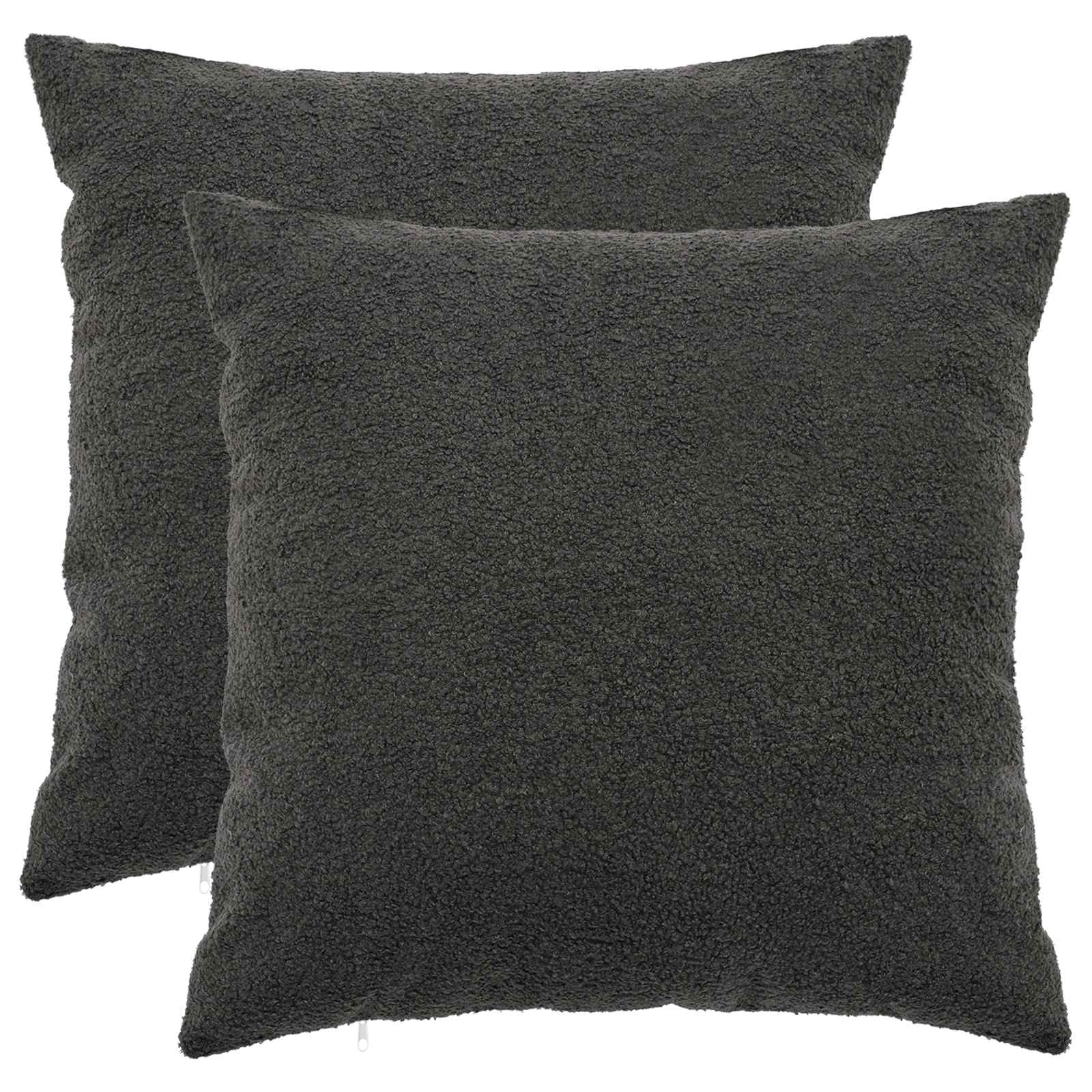 Presvlaka za jastuk 2 pcs HEERLEN Tamnosiva 80 x 80 cm Bouclé