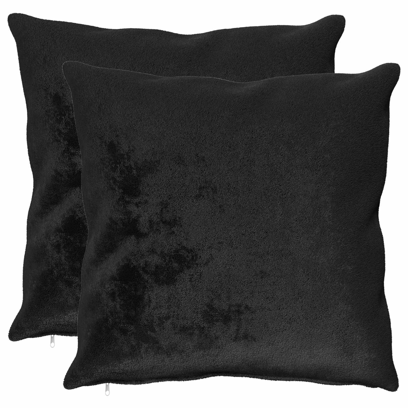 Presvlaka za jastuk 2 pcs HEERLEN Crna 80 x 80 cm Flanel