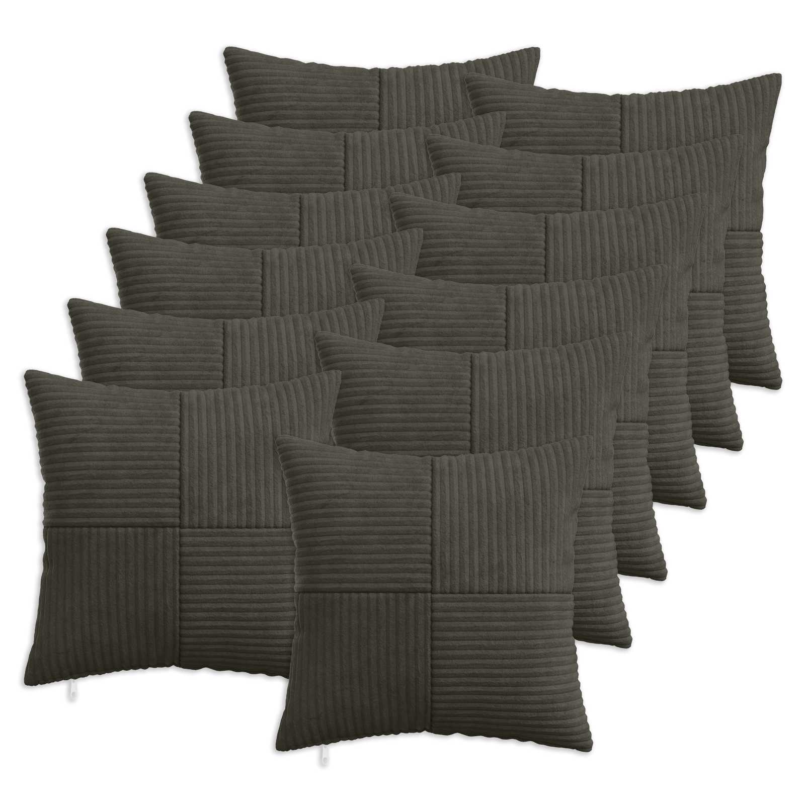 Presvlaka za jastuk 12 pcs ALMELO Antracit 40 x 40 cm Kord
