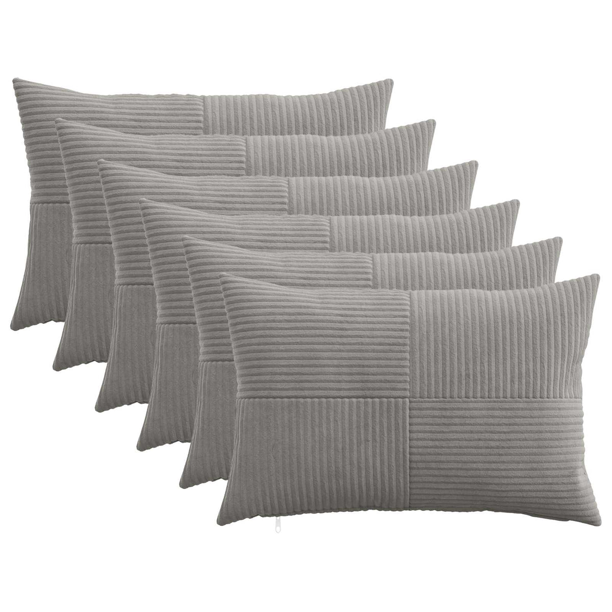 Presvlaka za jastuk 6 pcs ALMELO Svjetlosiva 40 x 60 cm Kord