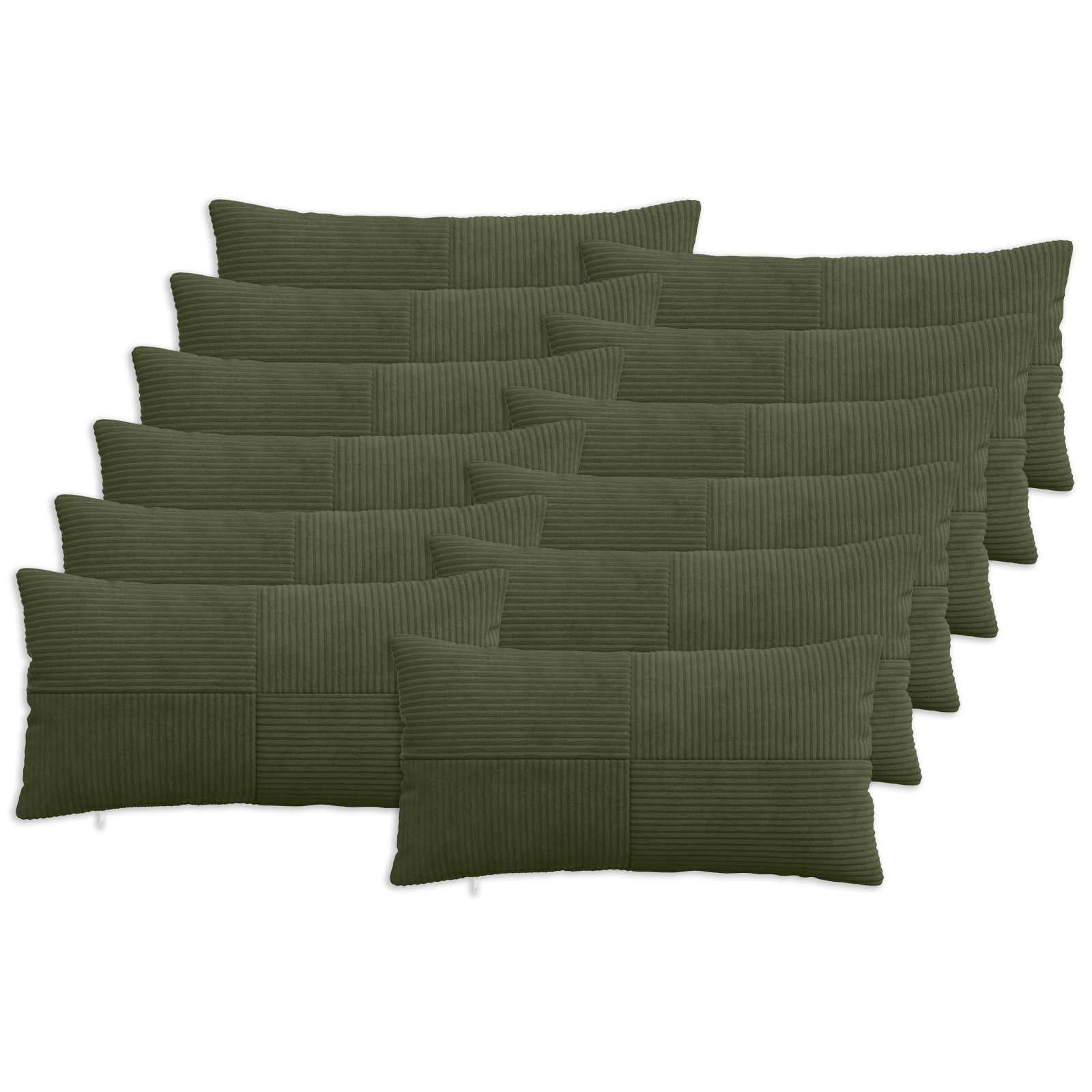 Presvlaka za jastuk 12 pcs ALMELO Zelena 40 x 80 cm Kord