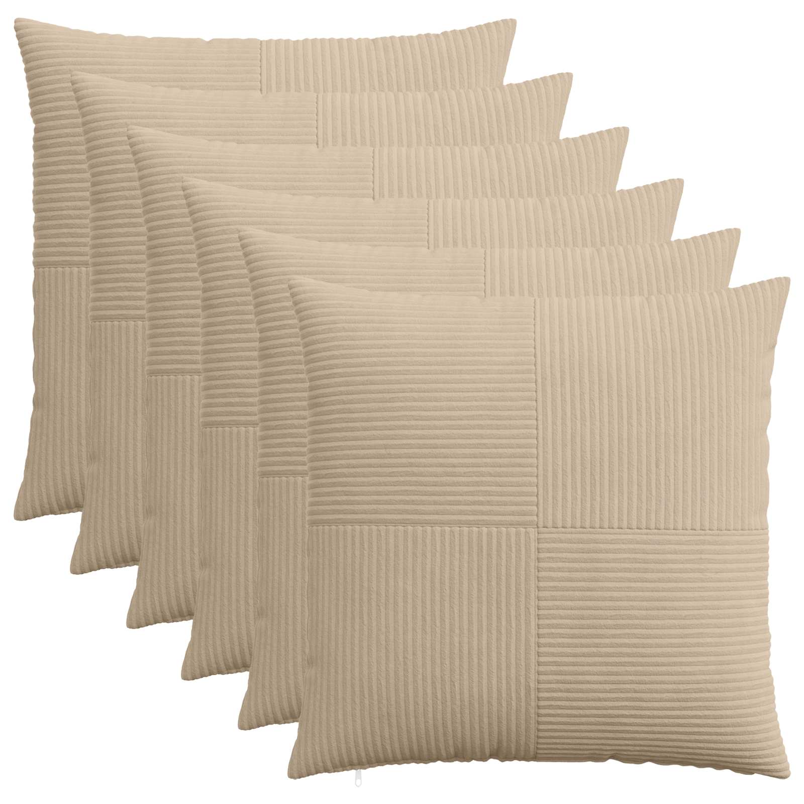 Presvlaka za jastuk 6 pcs ALMELO Sivosmeđa 55 x 55 cm Kord