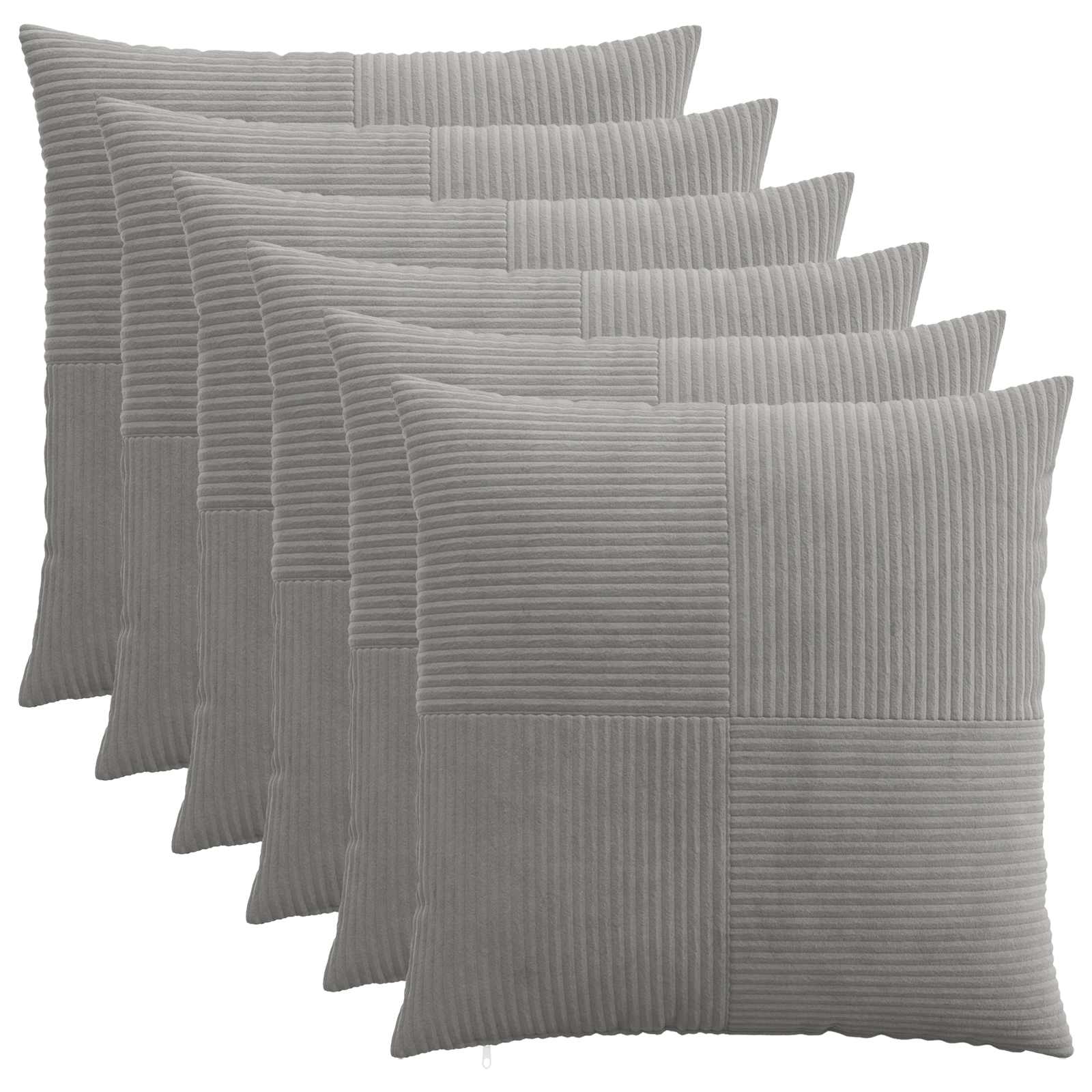 Presvlaka za jastuk 6 pcs ALMELO Svjetlosiva 70 x 70 cm Kord