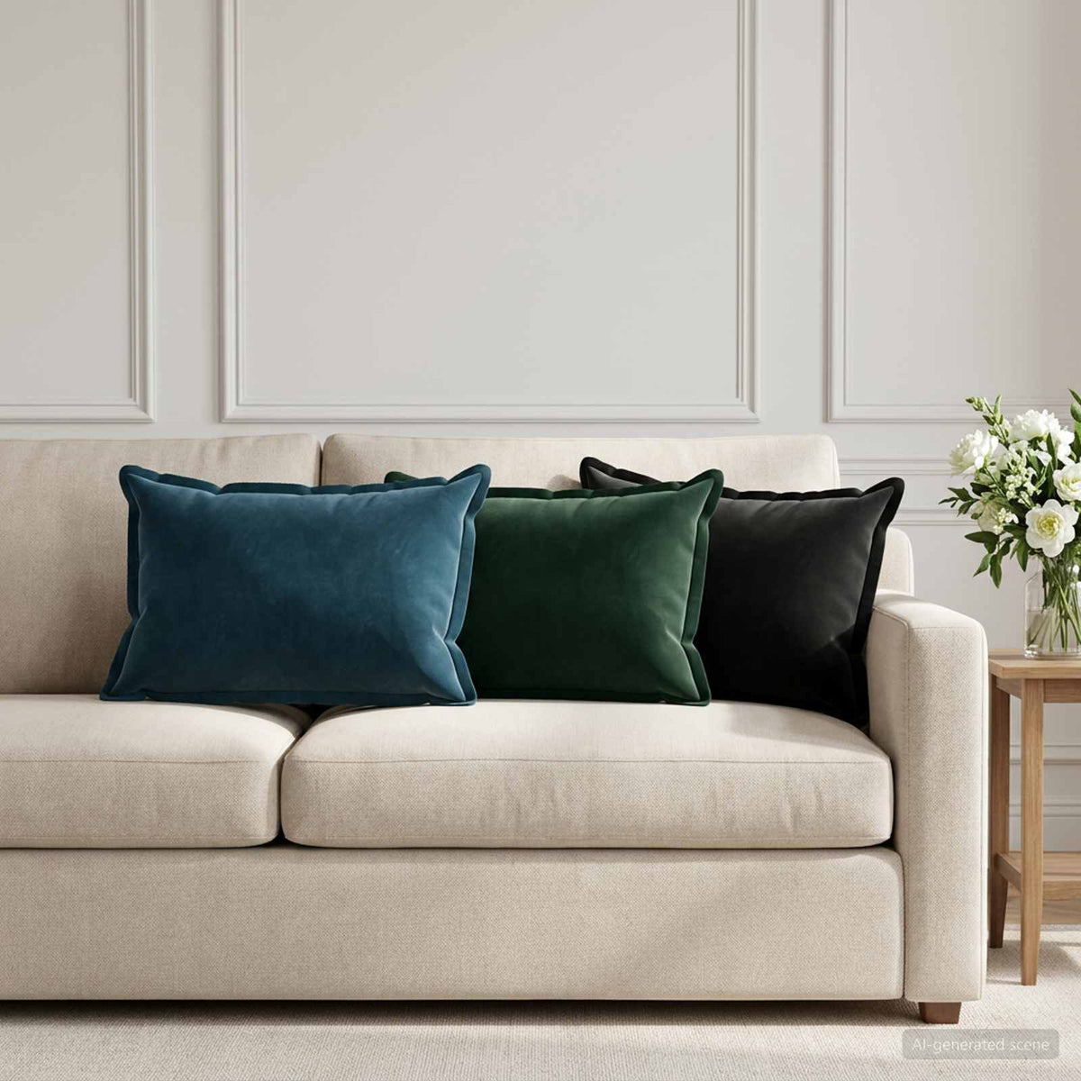 Presvlaka za jastuk 6 pcs HOUTEN Tamnozelena 30 x 50 cm Baršun
