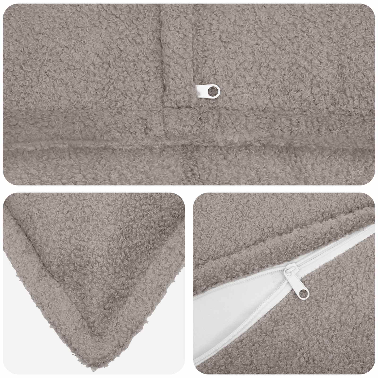 Presvlaka za jastuk 6 pcs HOUTEN Svjetlosiva 30 x 50 cm Bouclé