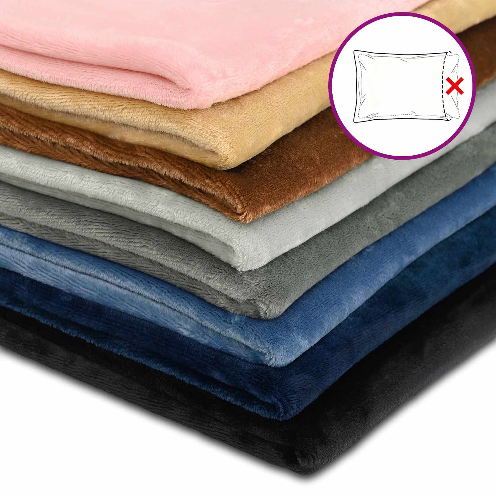 Presvlaka za jastuk 6 pcs HOUTEN Crna 40 x 40 cm Flanel