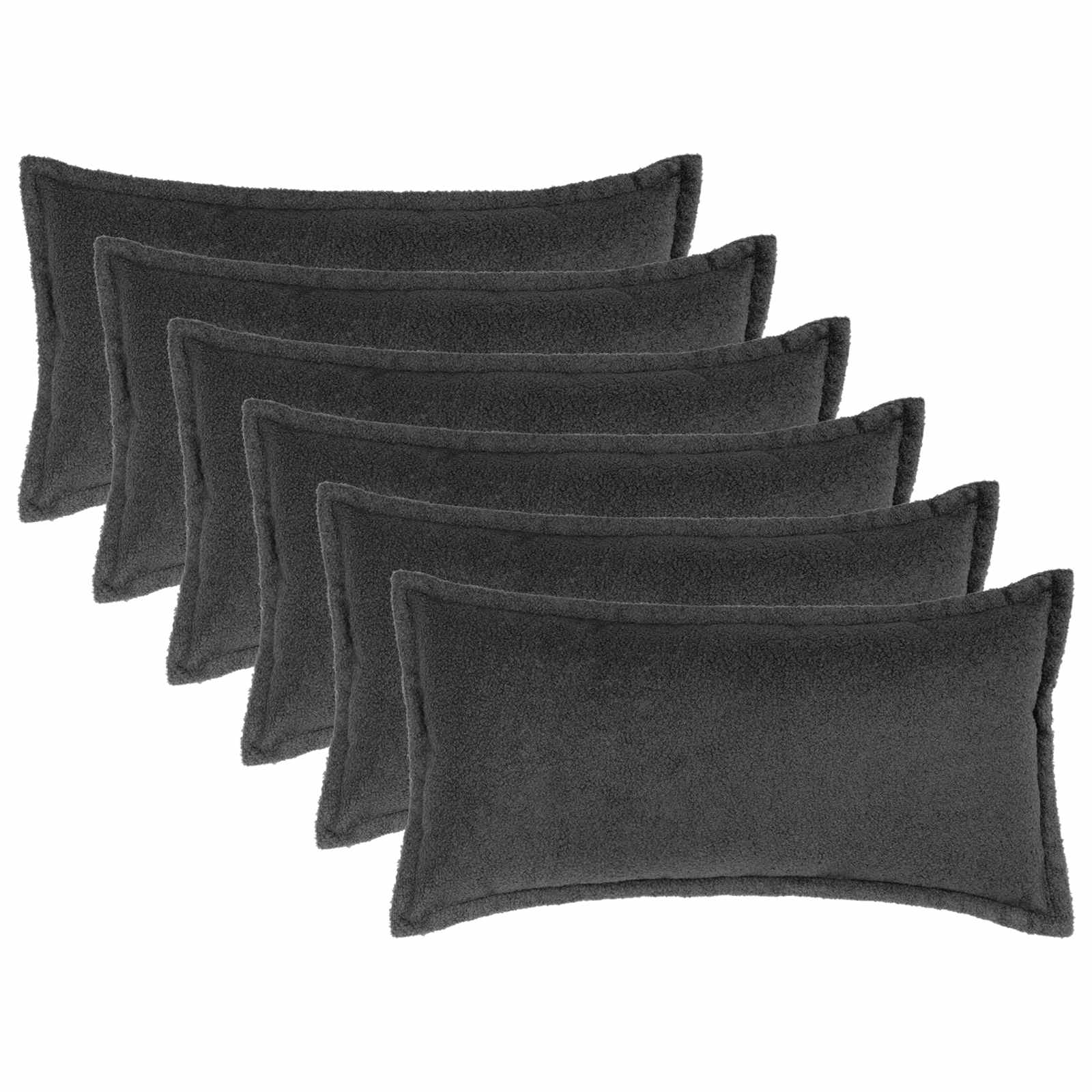 Presvlaka za jastuk 6 pcs HOUTEN Tamnosiva 40 x 80 cm Bouclé