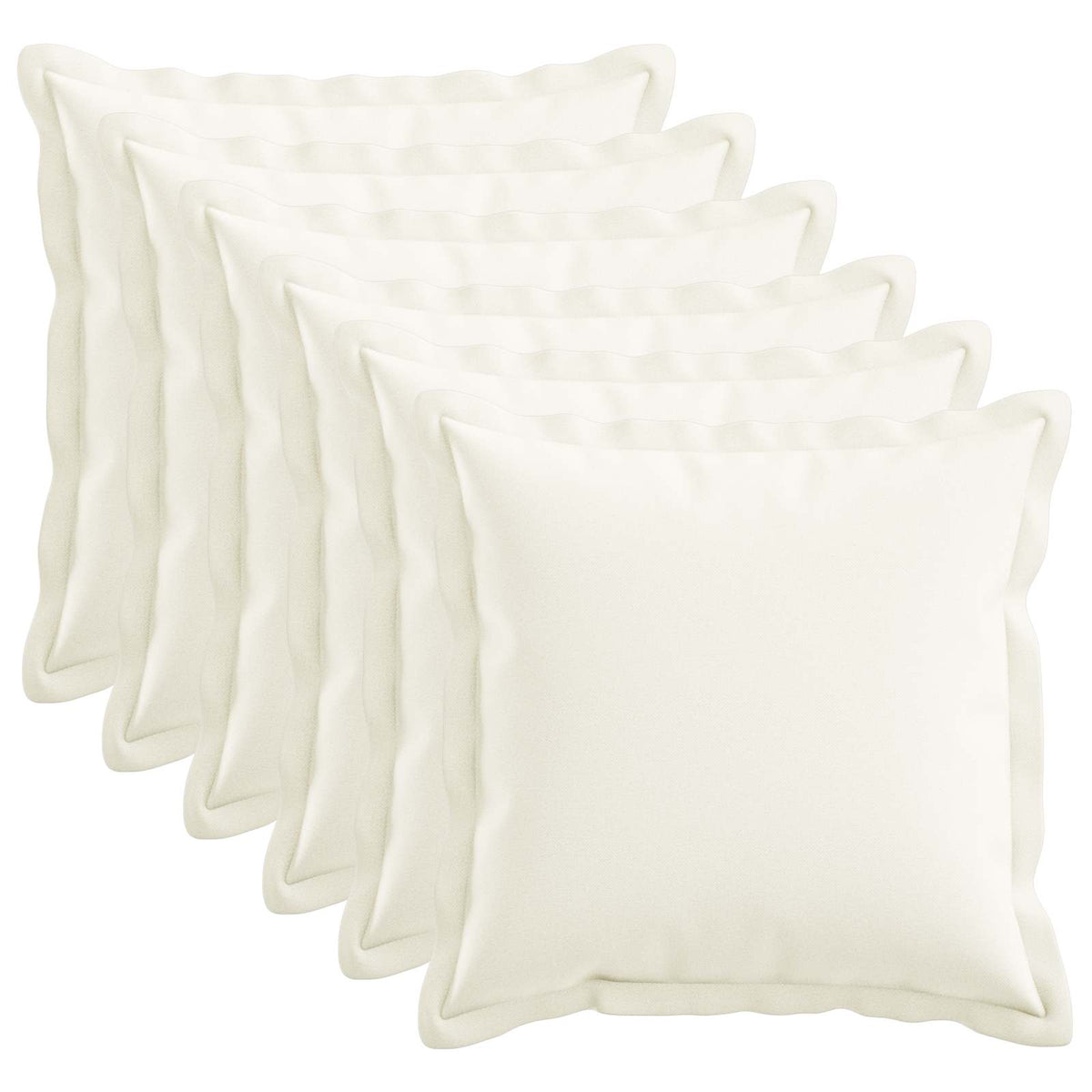 Presvlaka za jastuk 6 pcs HOUTEN Bijela 45 x 45 cm Umjetni lan