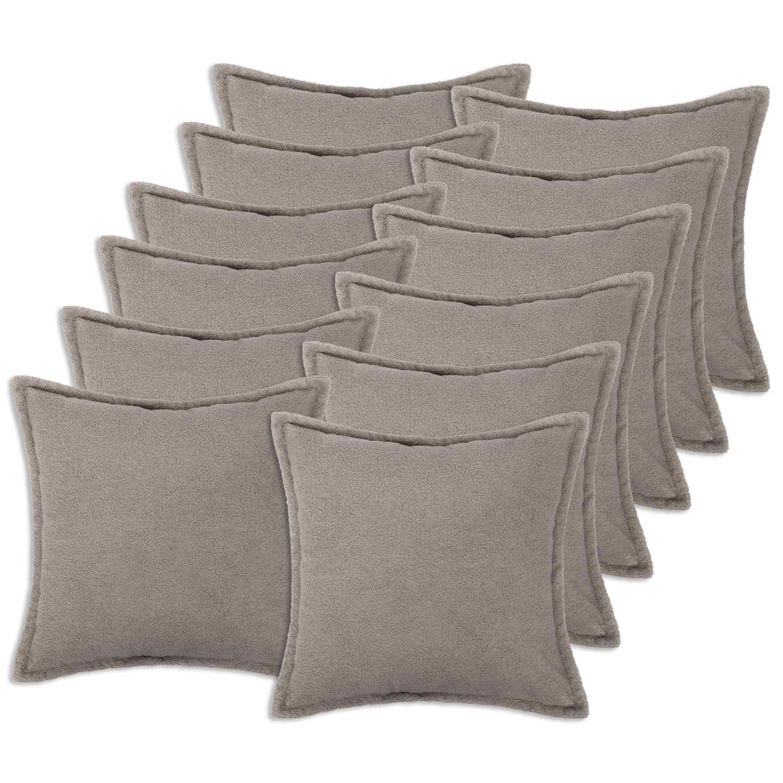 Presvlaka za jastuk 12 pcs HOUTEN Svjetlosiva 45 x 45 cm Bouclé