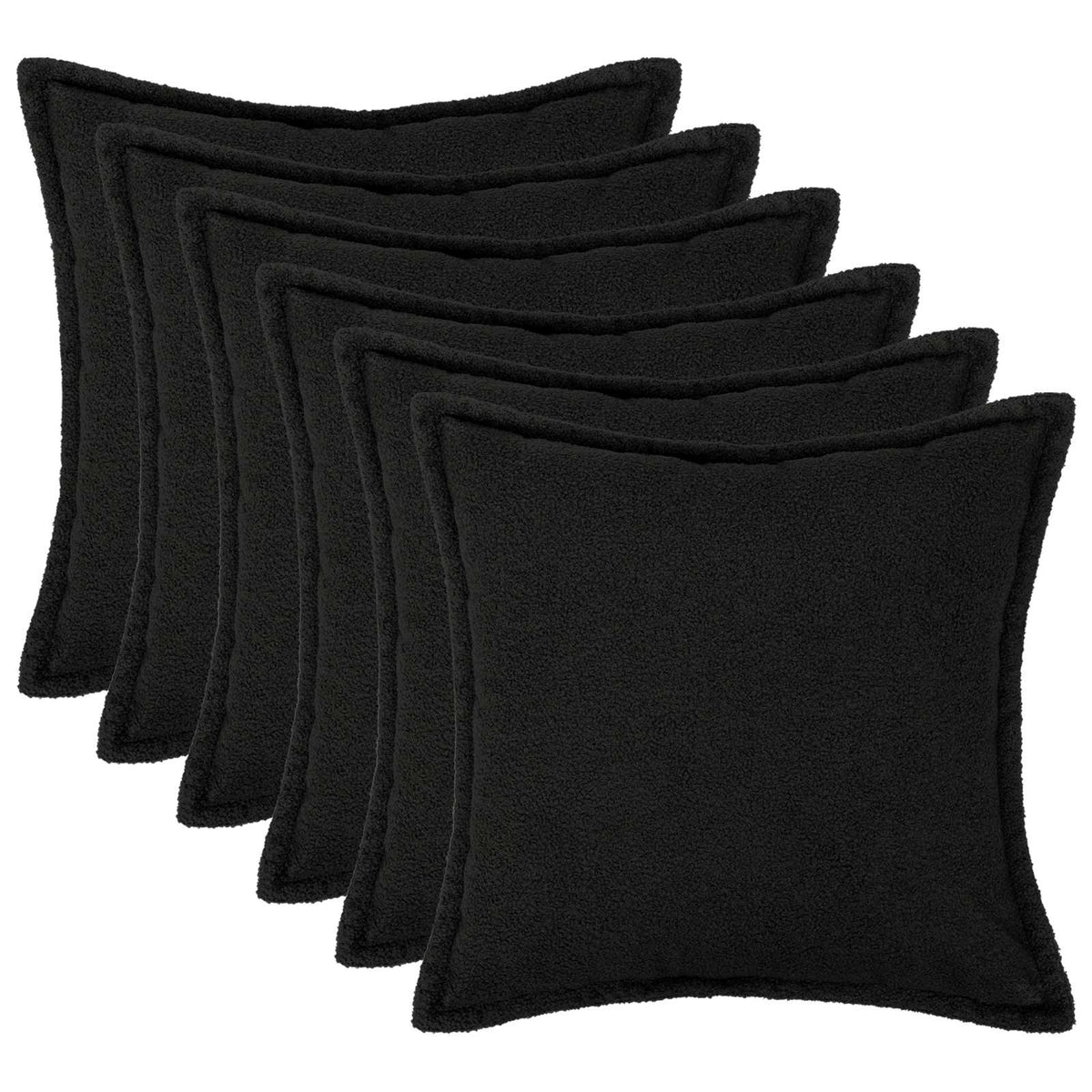 Presvlaka za jastuk 6 pcs HOUTEN Crna 45 x 45 cm Bouclé
