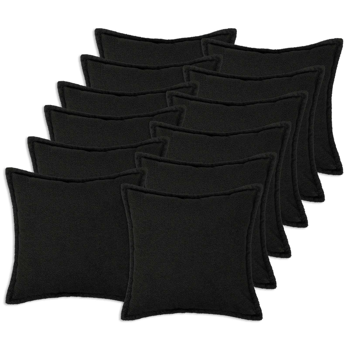 Presvlaka za jastuk 12 pcs HOUTEN Crna 45 x 45 cm Bouclé