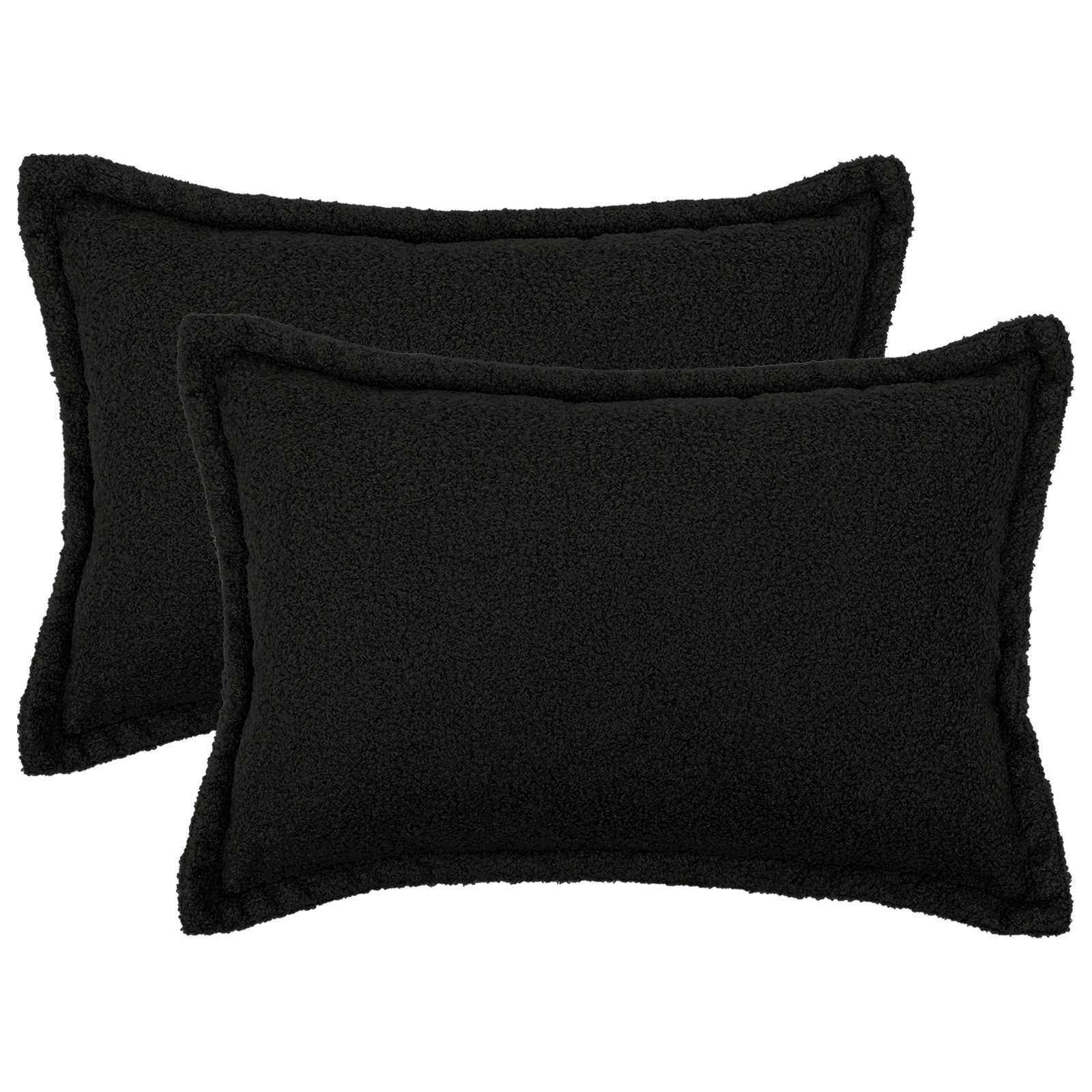 Presvlaka za jastuk 2 pcs HOUTEN Crna 50 x 80 cm Bouclé