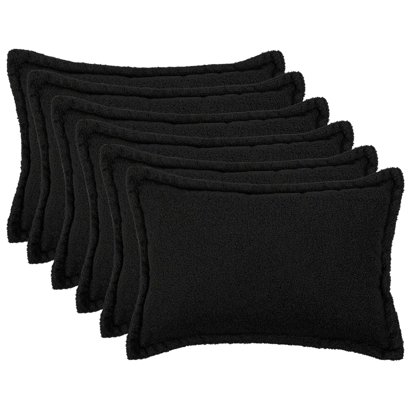 Presvlaka za jastuk 6 pcs HOUTEN Crna 50 x 80 cm Bouclé