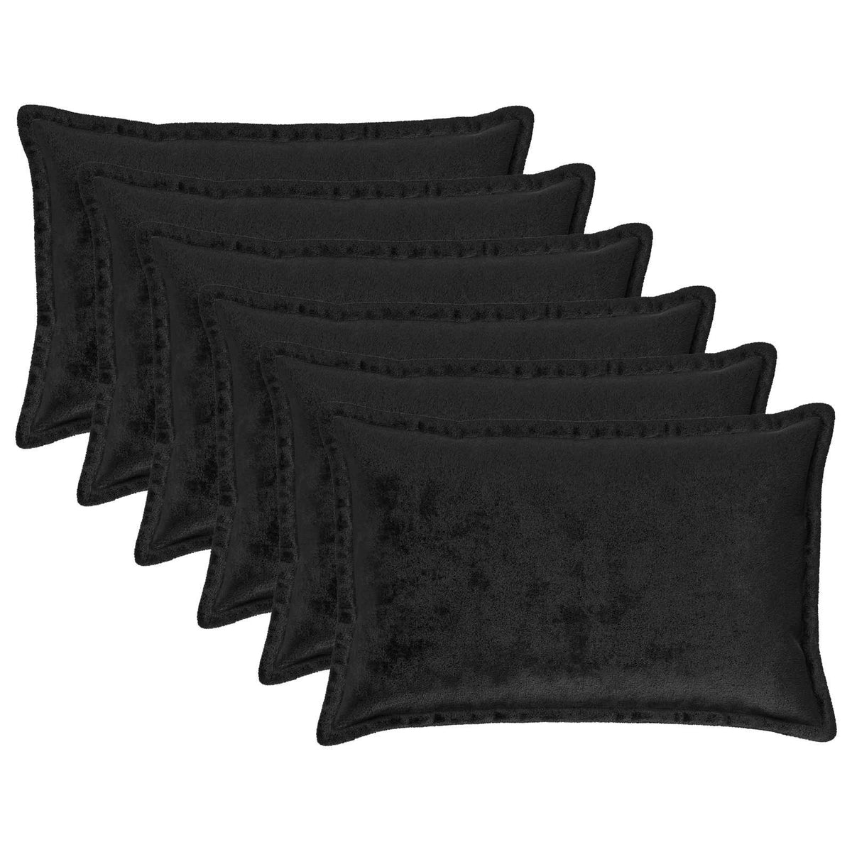 Presvlaka za jastuk 6 pcs HOUTEN Crna 50 x 80 cm Flanel