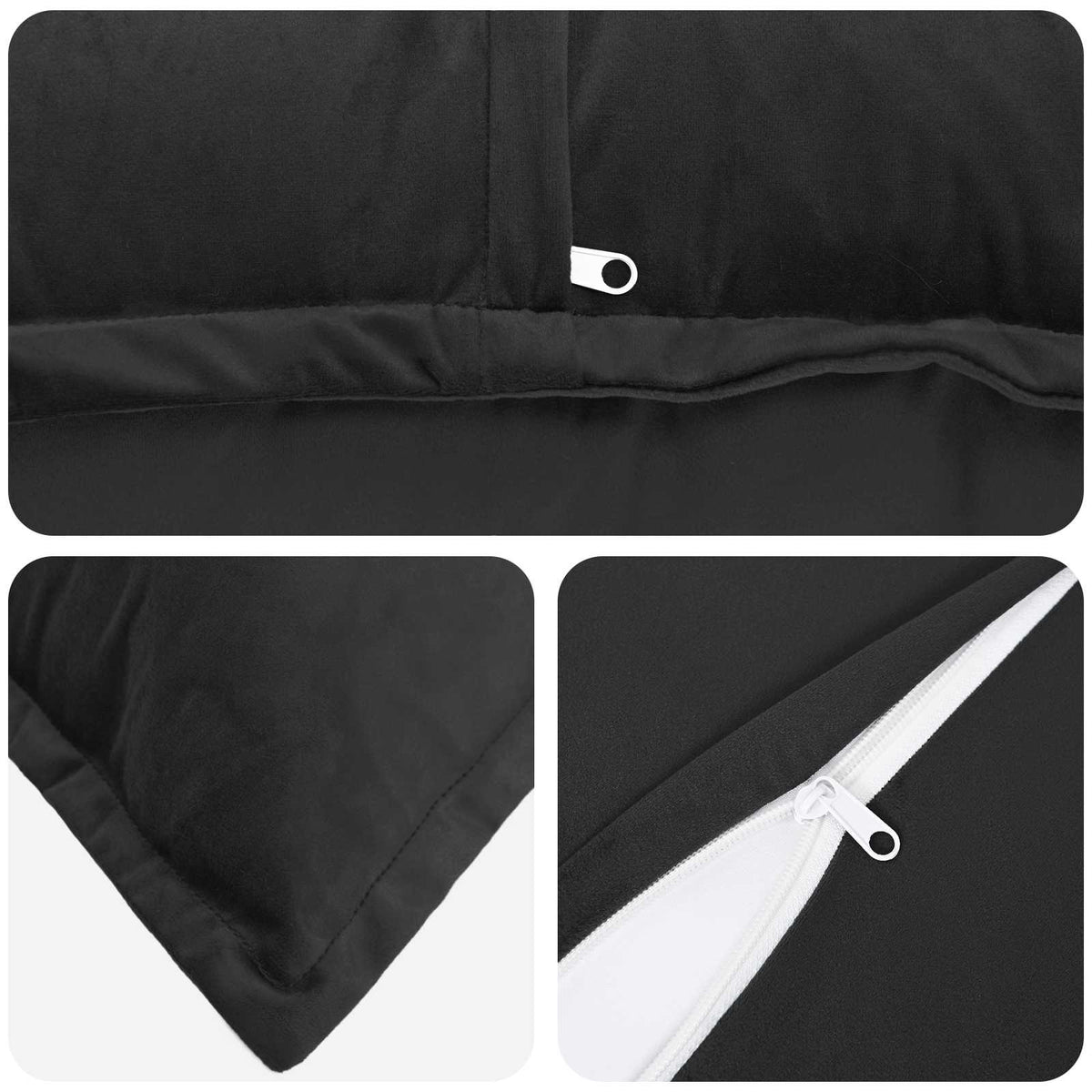 Presvlaka za jastuk 2 pcs HOUTEN Crna 55 x 55 cm Baršun