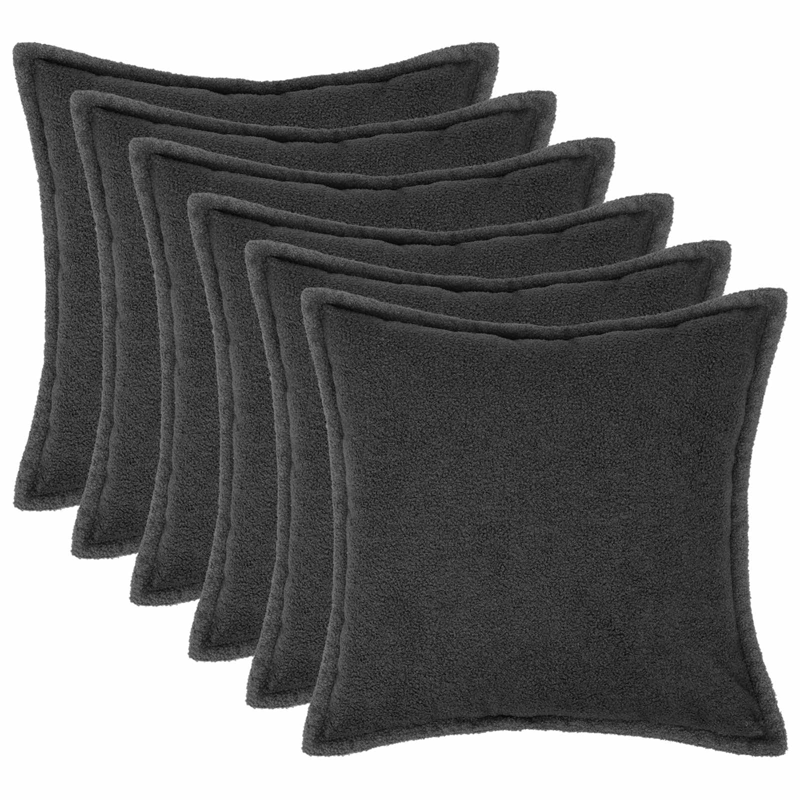 Presvlaka za jastuk 6 pcs HOUTEN Tamnosiva 55 x 55 cm Bouclé