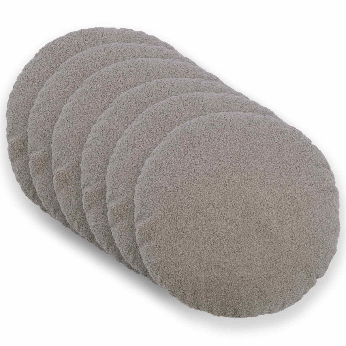 Presvlaka za jastuk 6 pcs HEERLEN Svjetlosiva Ø 30 cm Bouclé