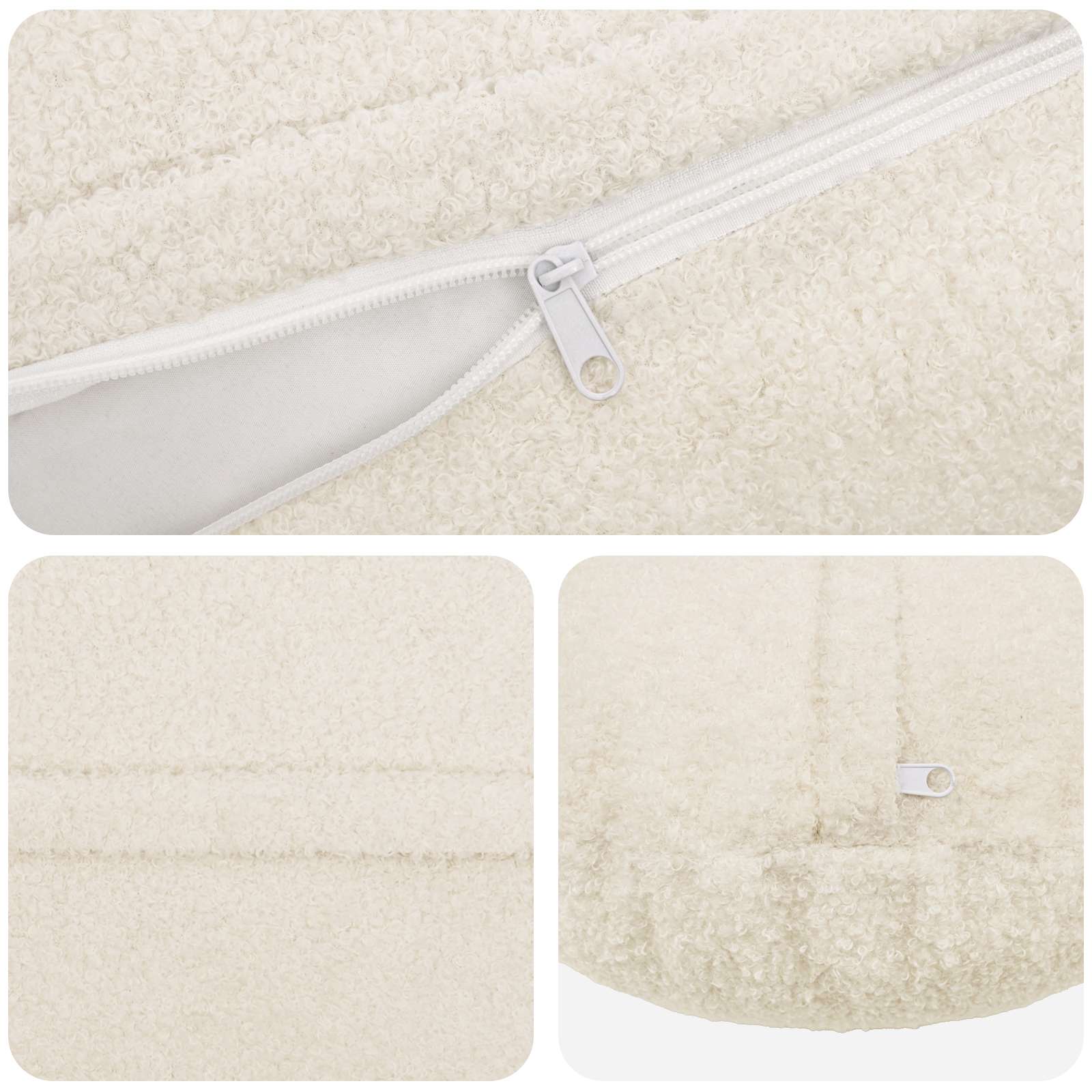 Presvlaka za jastuk 6 pcs HEERLEN Krem Ø 40 cm Bouclé