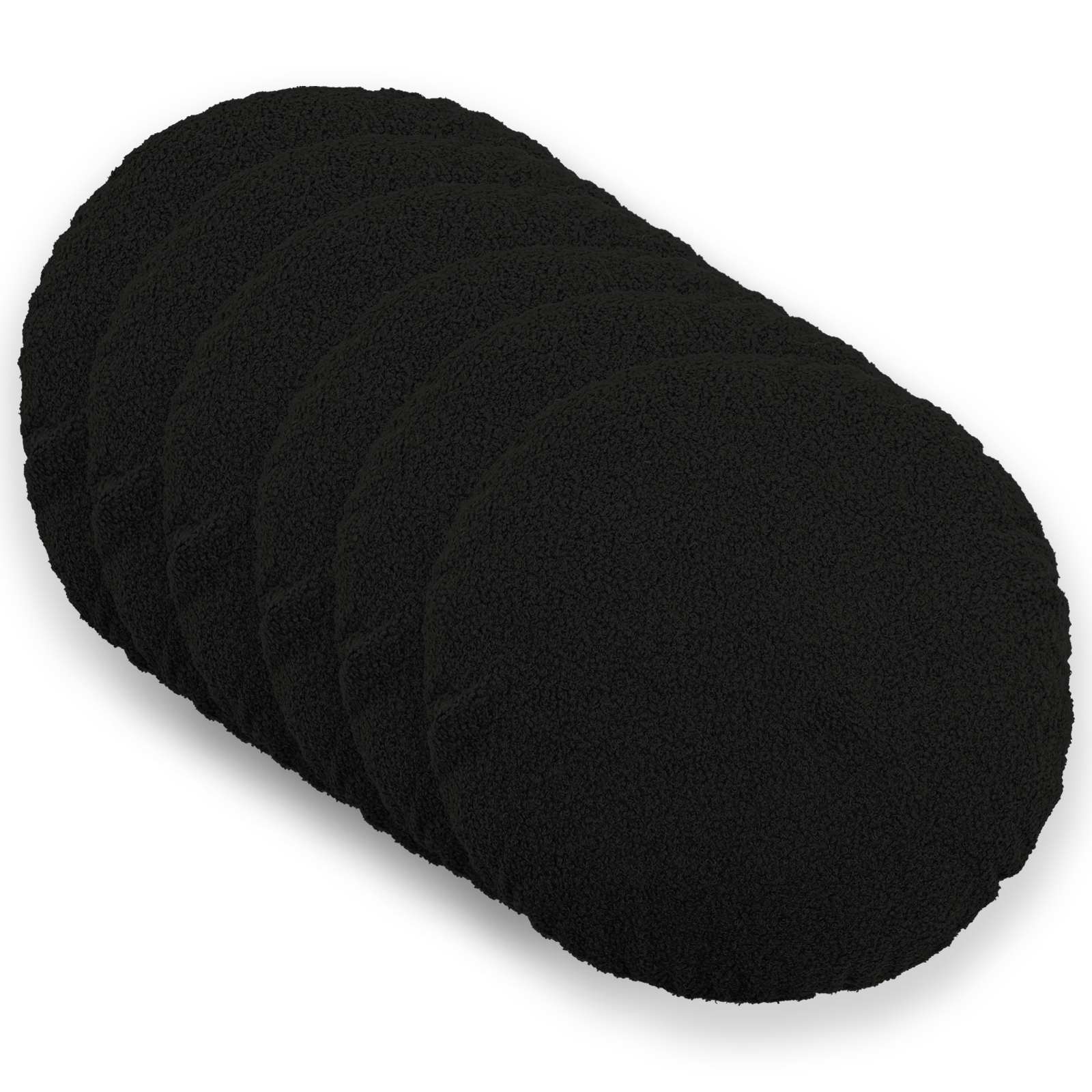 Presvlaka za jastuk 6 pcs HEERLEN Crna Ø 40 cm Bouclé