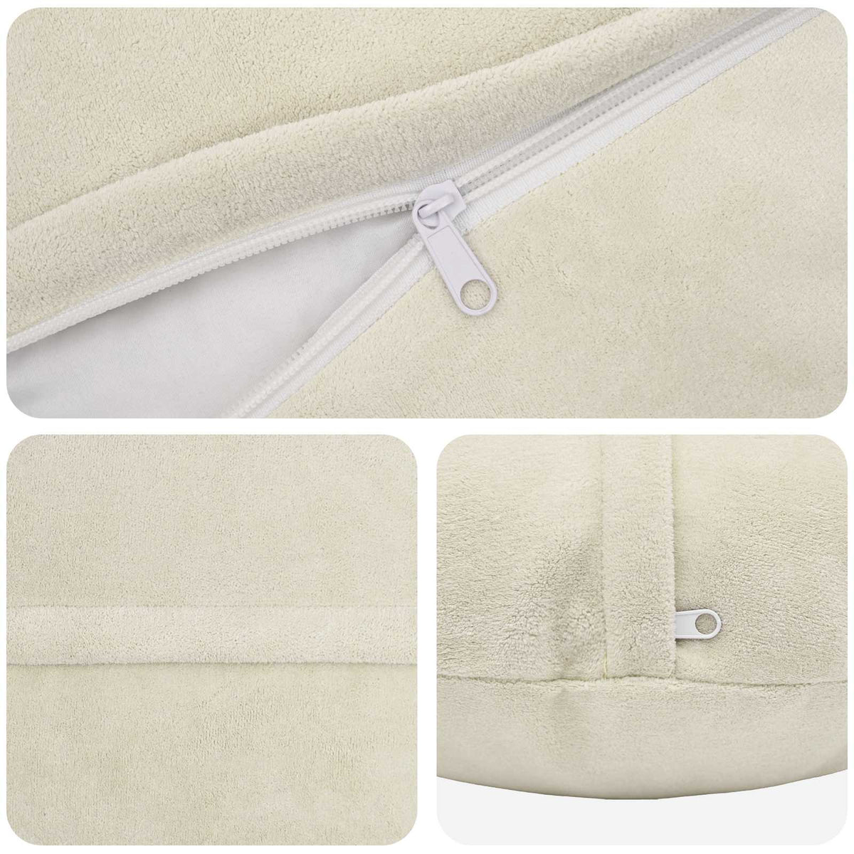 Presvlaka za jastuk 2 pcs HEERLEN Krem Ø 40 cm Mikrofibra Flis