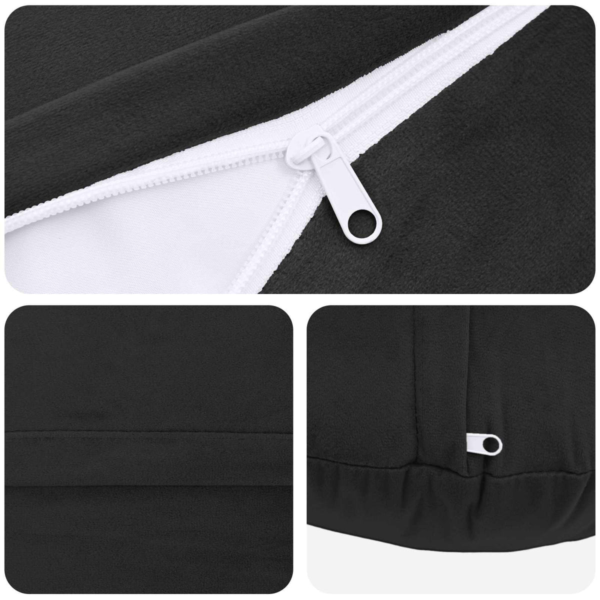 Presvlaka za jastuk 2 pcs HEERLEN Crna Ø 50 cm Baršun