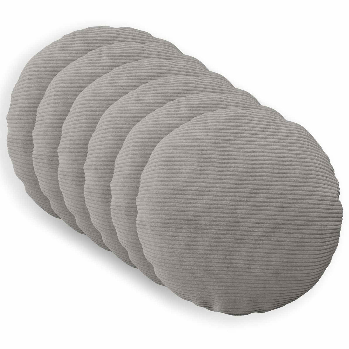 Presvlaka za jastuk 6 pcs HEERLEN Svjetlosiva Ø 50 cm Kord