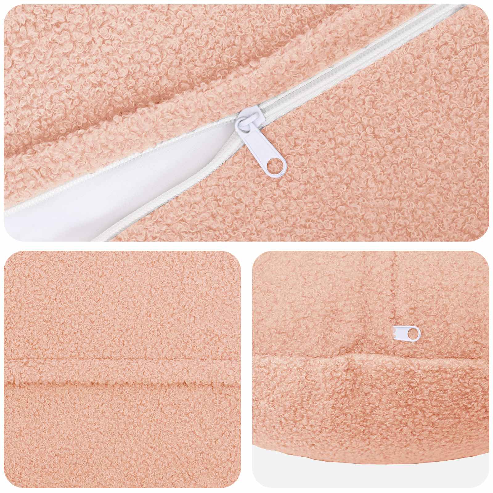 Presvlaka za jastuk 6 pcs HEERLEN Ružičasta Ø 50 cm Bouclé