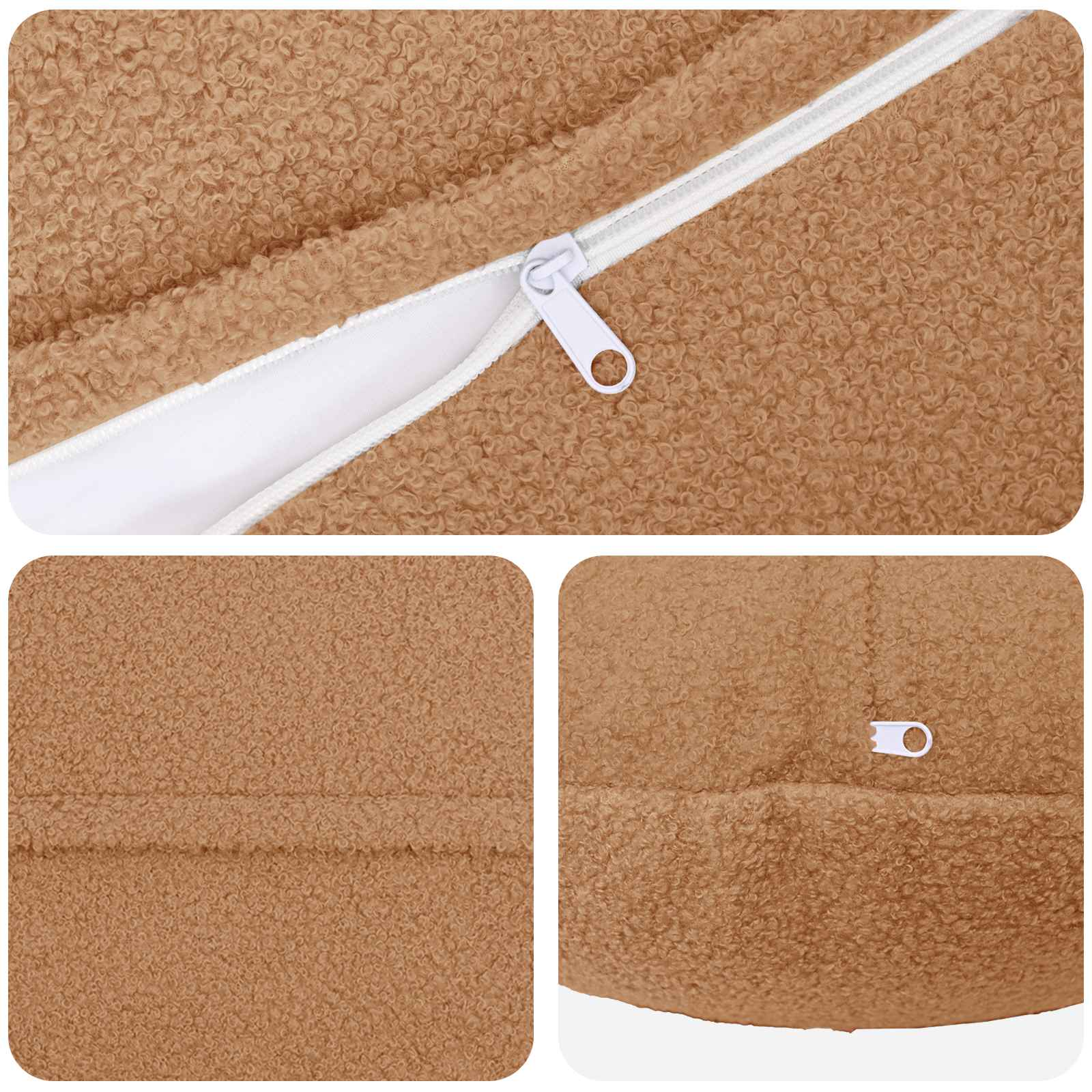 Presvlaka za jastuk 6 pcs HEERLEN Bež Ø 50 cm Bouclé