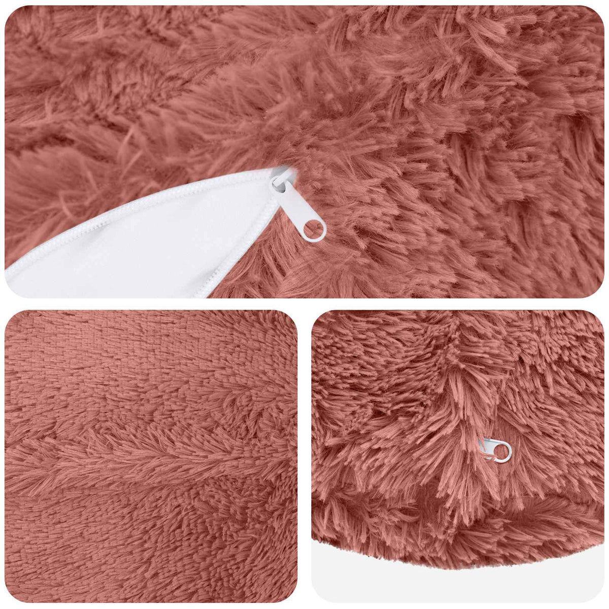 Presvlaka za jastuk 2 pcs HEERLEN Ružičasta Ø 50 cm PV flis