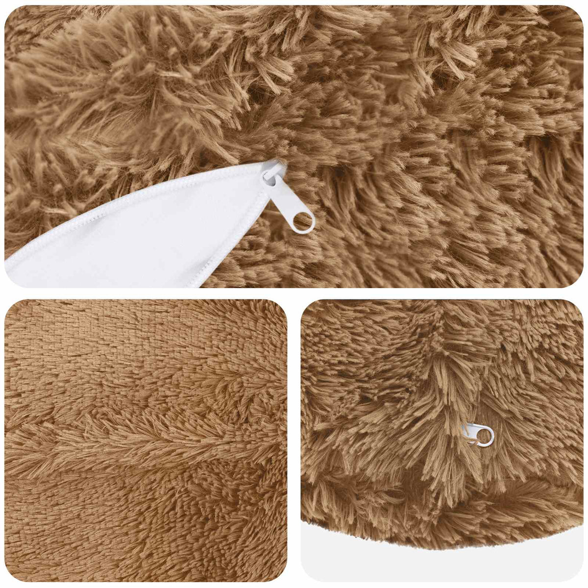 Presvlaka za jastuk 6 pcs HEERLEN Sivosmeđa Ø 50 cm PV flis