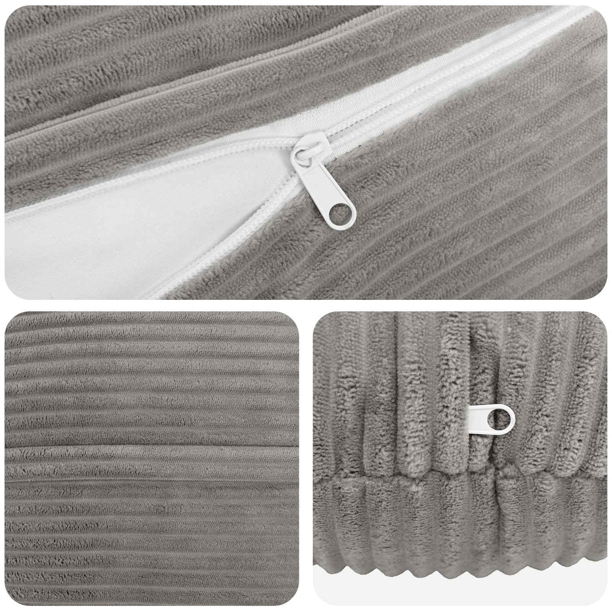 Presvlaka za jastuk 2 pcs HEERLEN Svjetlosiva Ø 60 cm Kord