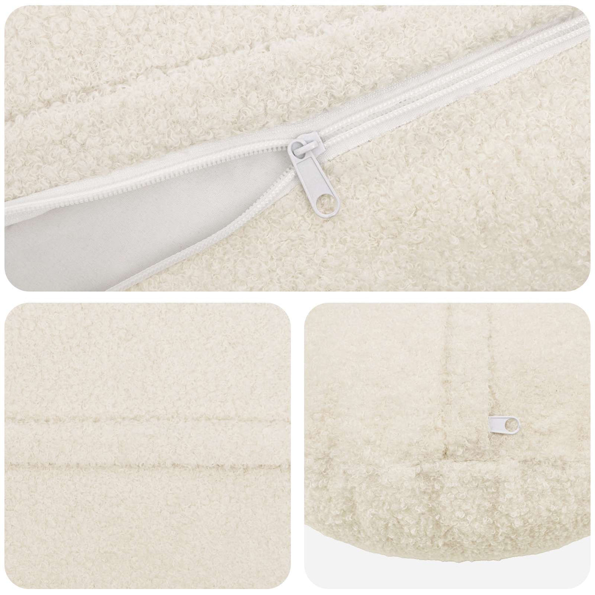 Presvlaka za jastuk 6 pcs HEERLEN Krem Ø 60 cm Bouclé