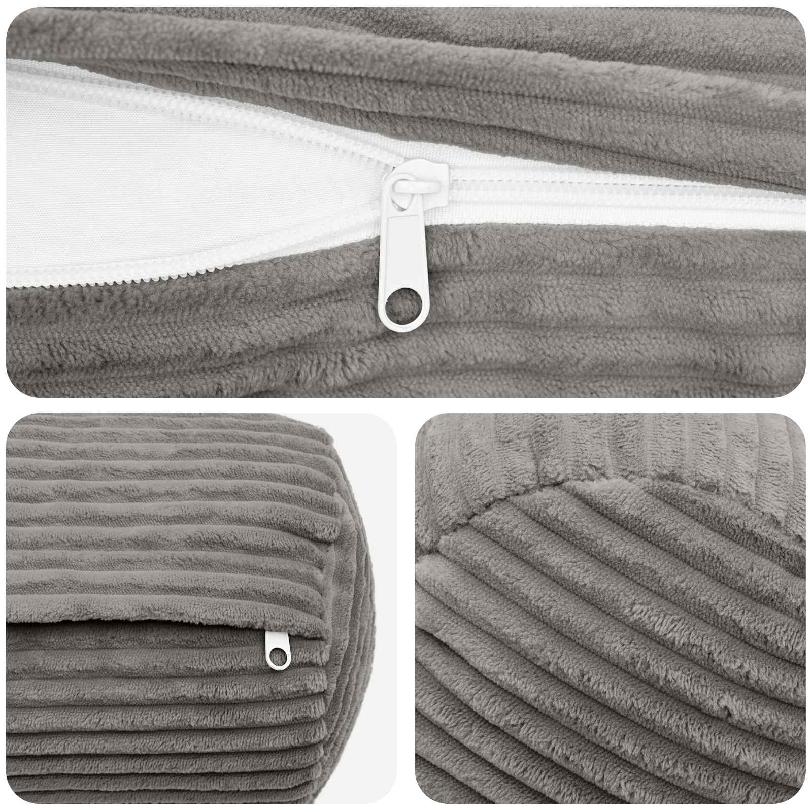 Presvlaka za jastuk 6 pcs HEERLEN Svjetlosiva Ø 15 x 40 cm Kord