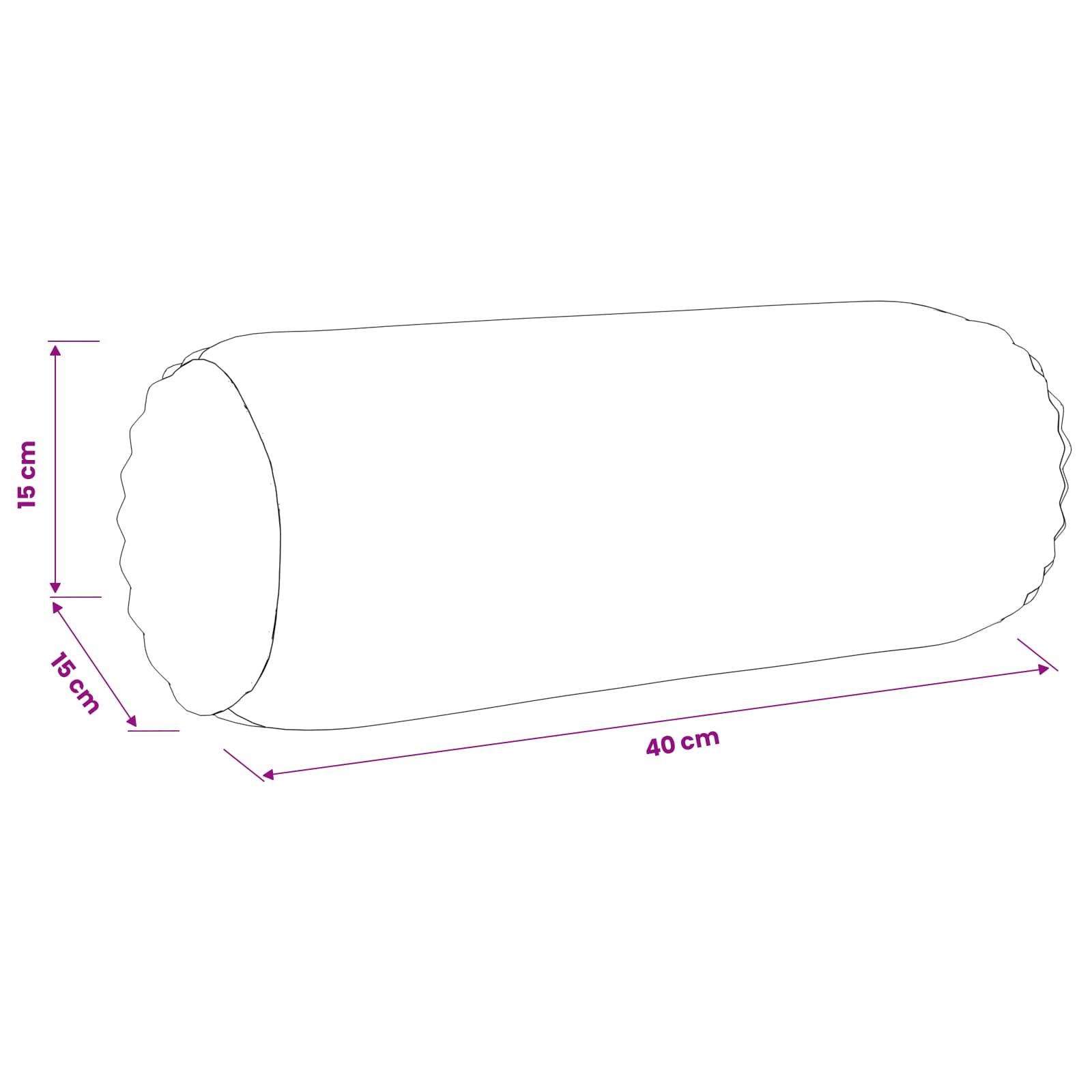 Presvlaka za jastuk 2 pcs HEERLEN Tamnosiva Ø 15 x 40 cm Kord