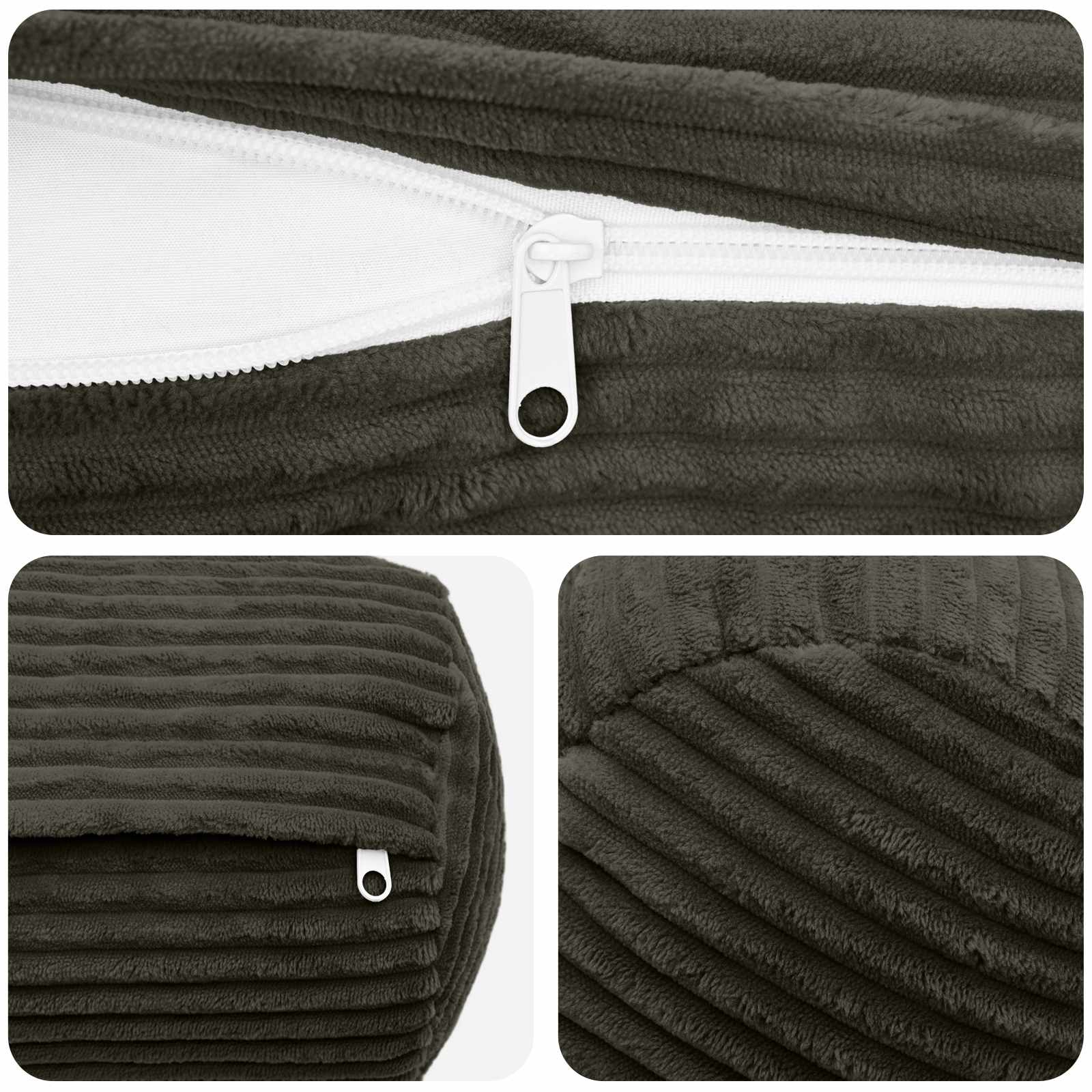 Presvlaka za jastuk 2 pcs HEERLEN Antracit Ø 15 x 40 cm Kord