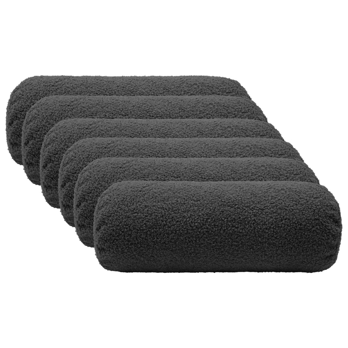 Presvlaka za jastuk 6 pcs HEERLEN Tamnosiva Ø 15 x 40 cm Bouclé