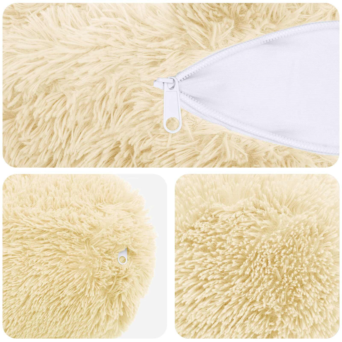 Presvlaka za jastuk 2 pcs HEERLEN Krem Ø 15 x 40 cm PV flis