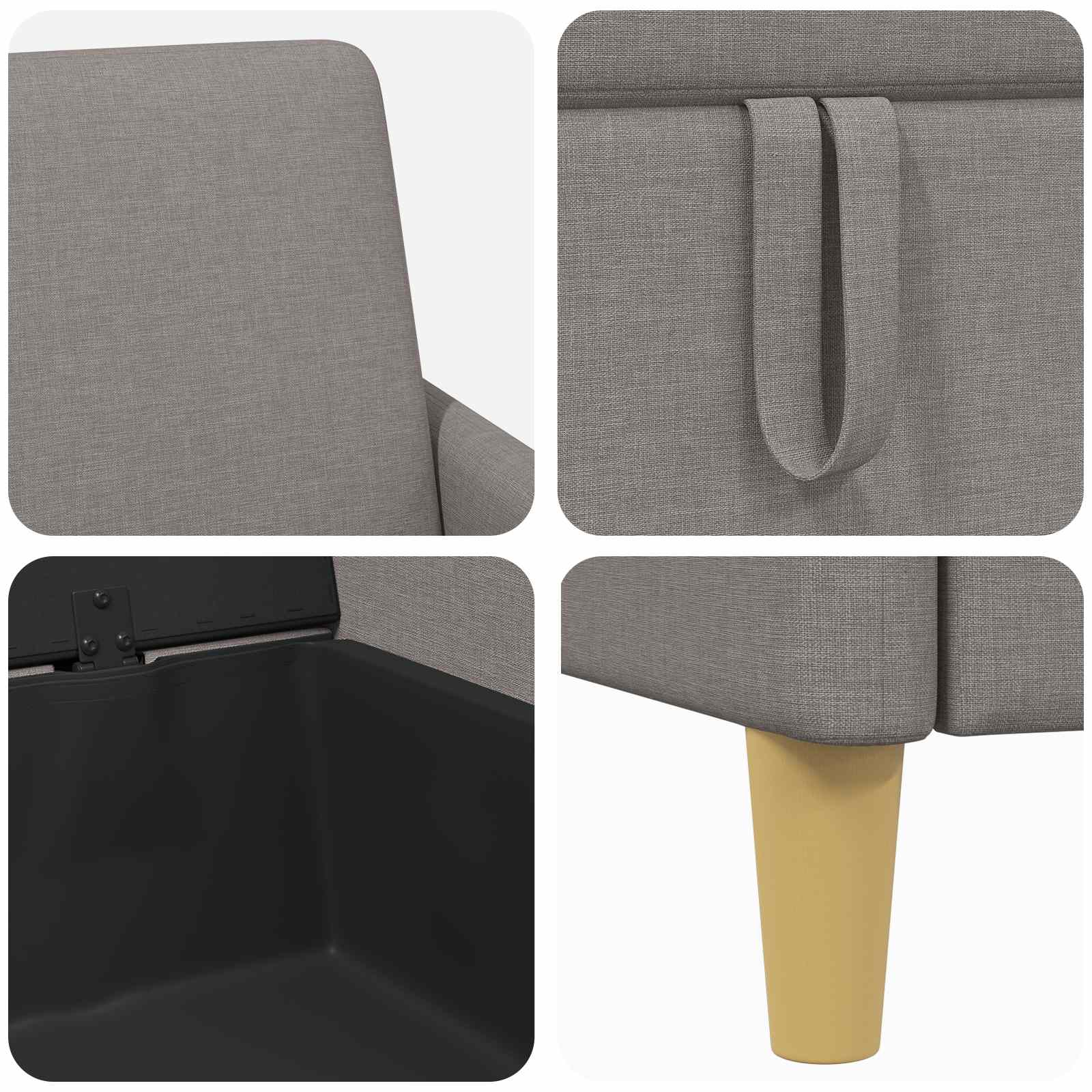 Set sofe s pohranom 2 pcs Sivosmeđa Poliester