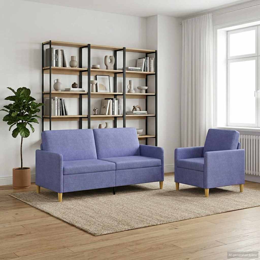 Set sofe s pohranom 2 pcs Traper plava Poliester