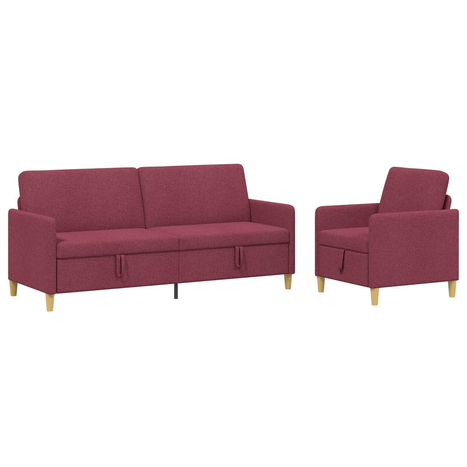 Set sofe s pohranom 2 pcs Vinska crvena Poliester