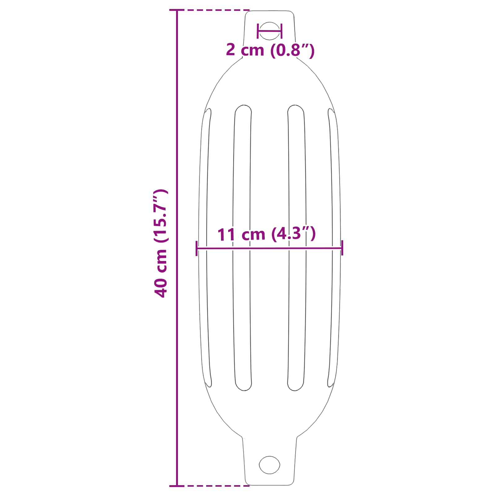 Odbojnici za čamce 2 kom. Ø 11 x 40 cm Plava PVC