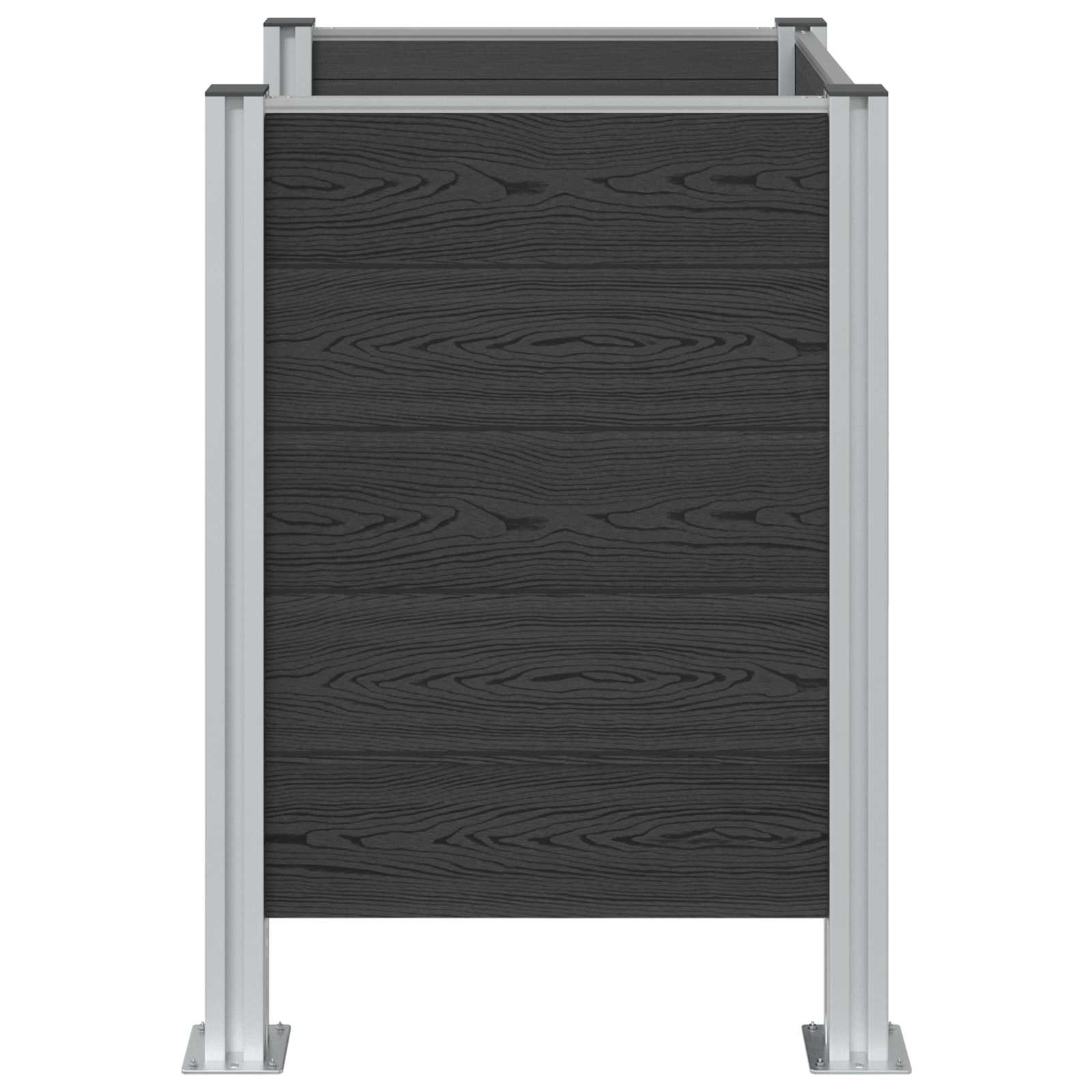 Ograda za kante za smeće Siva 85 x 85 x 115 cm Aluminij i WPC