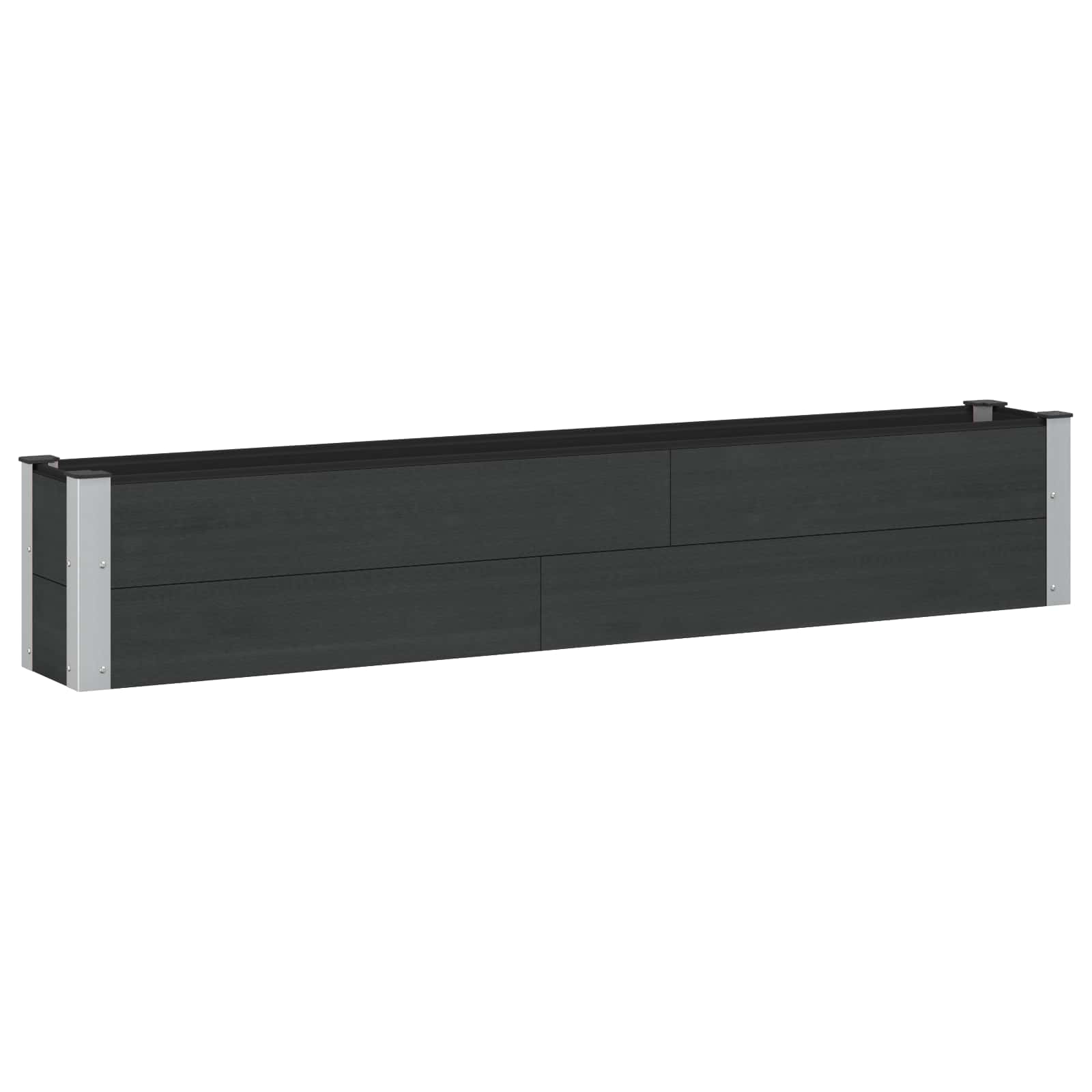 Povišena vrtna gredica Crna 200 x 30 x 36 cm