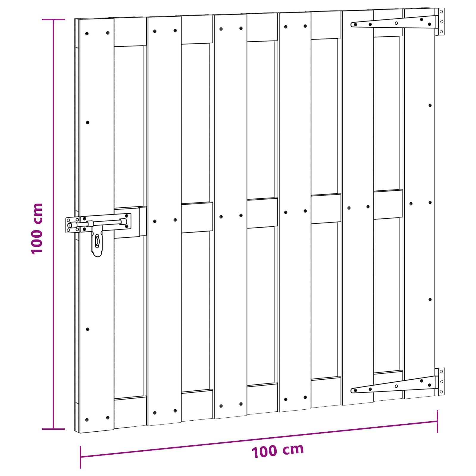 Vrtna vrata 100 x 100 cm WPC i aluminij Crna