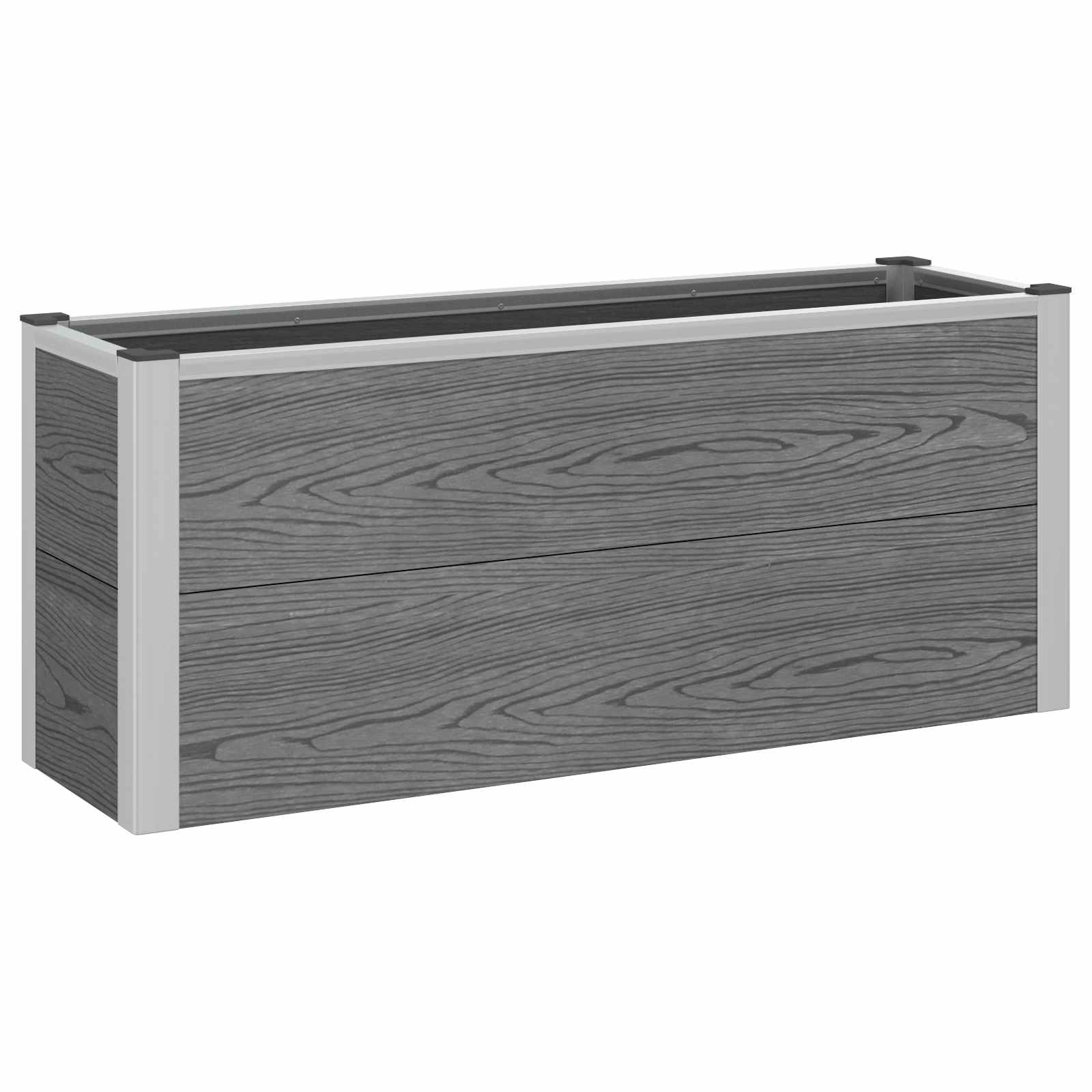 Povišena vrtna gredica Siva 100 x 30 x 22 cm WPC i aluminij