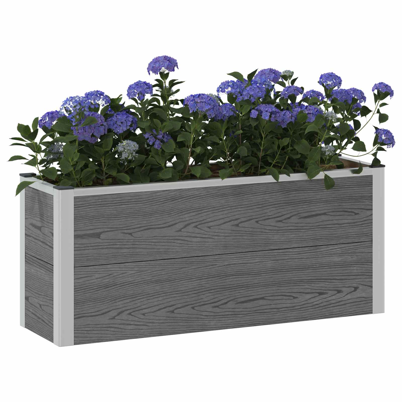 Povišena vrtna gredica Siva 100 x 30 x 22 cm WPC i aluminij