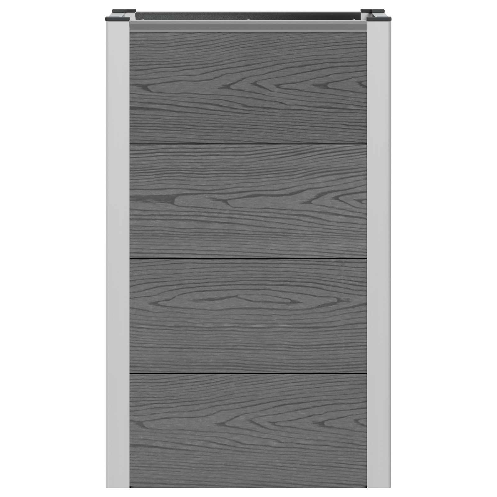 Povišena vrtna gredica Siva 50 x 30 x 22 cm WPC i aluminij