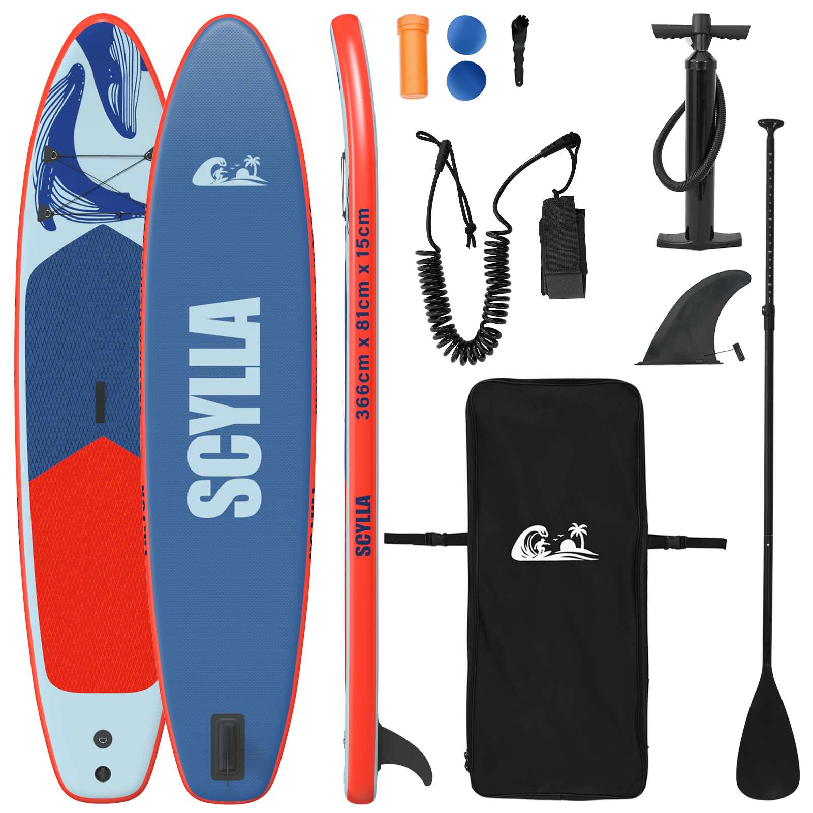 Nadnapuhavajuća Stand Up Paddle Board SCYLLA 366 x 81 x 15 cm