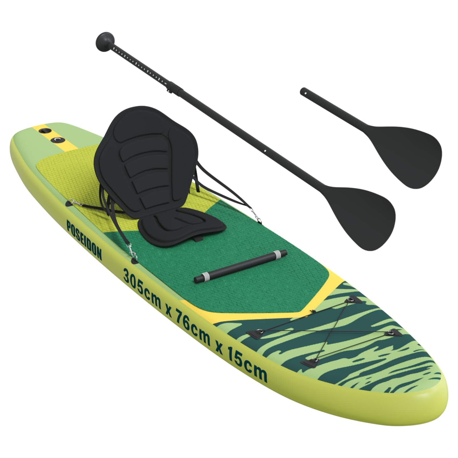 SUP Daska s Mjestom 2-u-1 POSEIDON 305 x 76 x 15 cm Zelena za