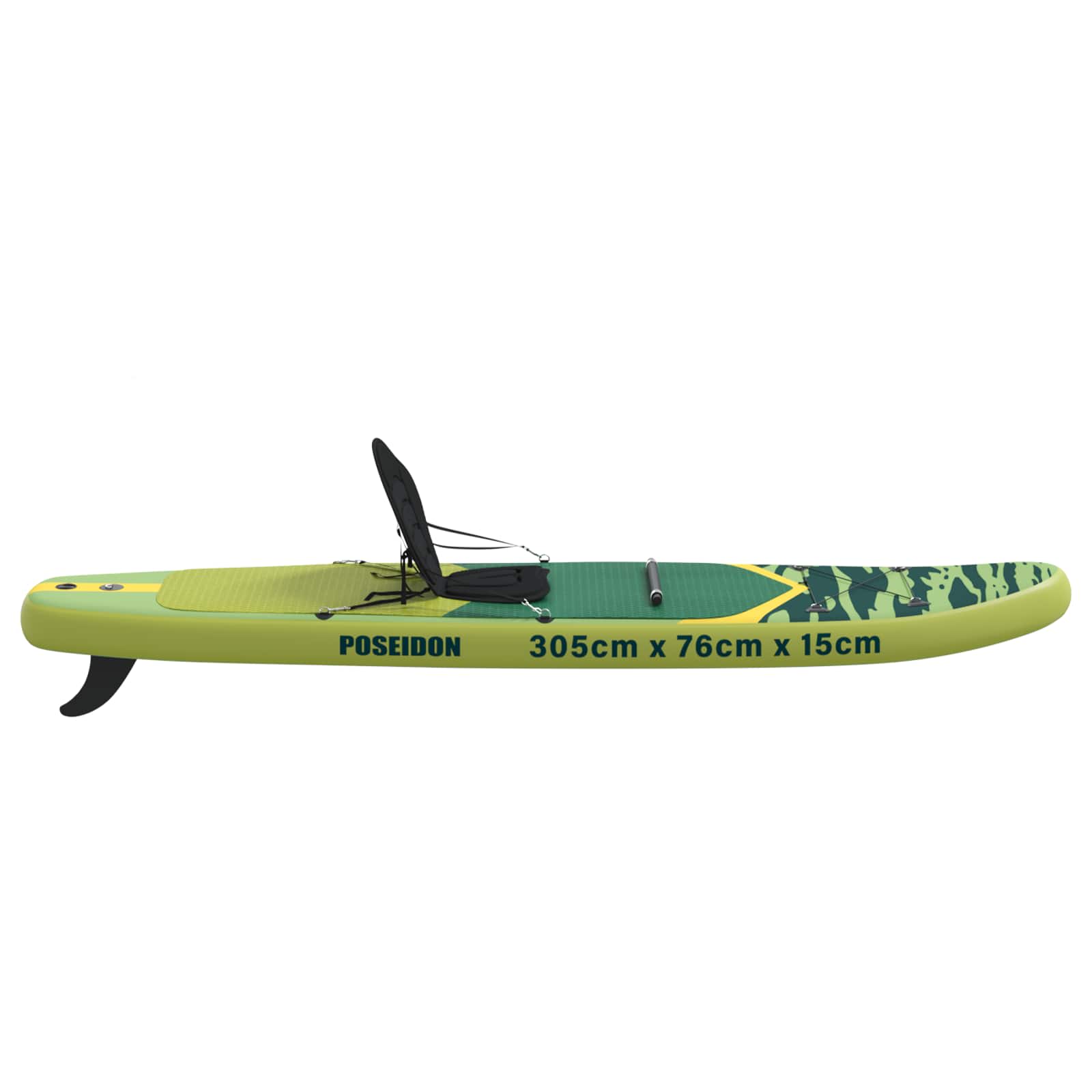 SUP Daska s Mjestom 2-u-1 POSEIDON 305 x 76 x 15 cm Zelena za